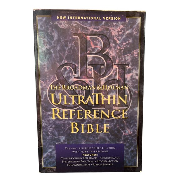 Vtg Broadman & Holman Ultrathin Reference Bible NIV Black Leather Gold-Edged Pag - Picture 6 of 9